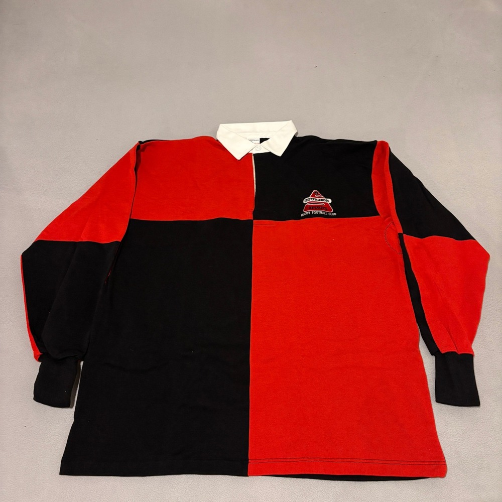 Barbarian Rugby Football Polo Shirt Red Black Mens XL Canada Casual Preppy NWOT